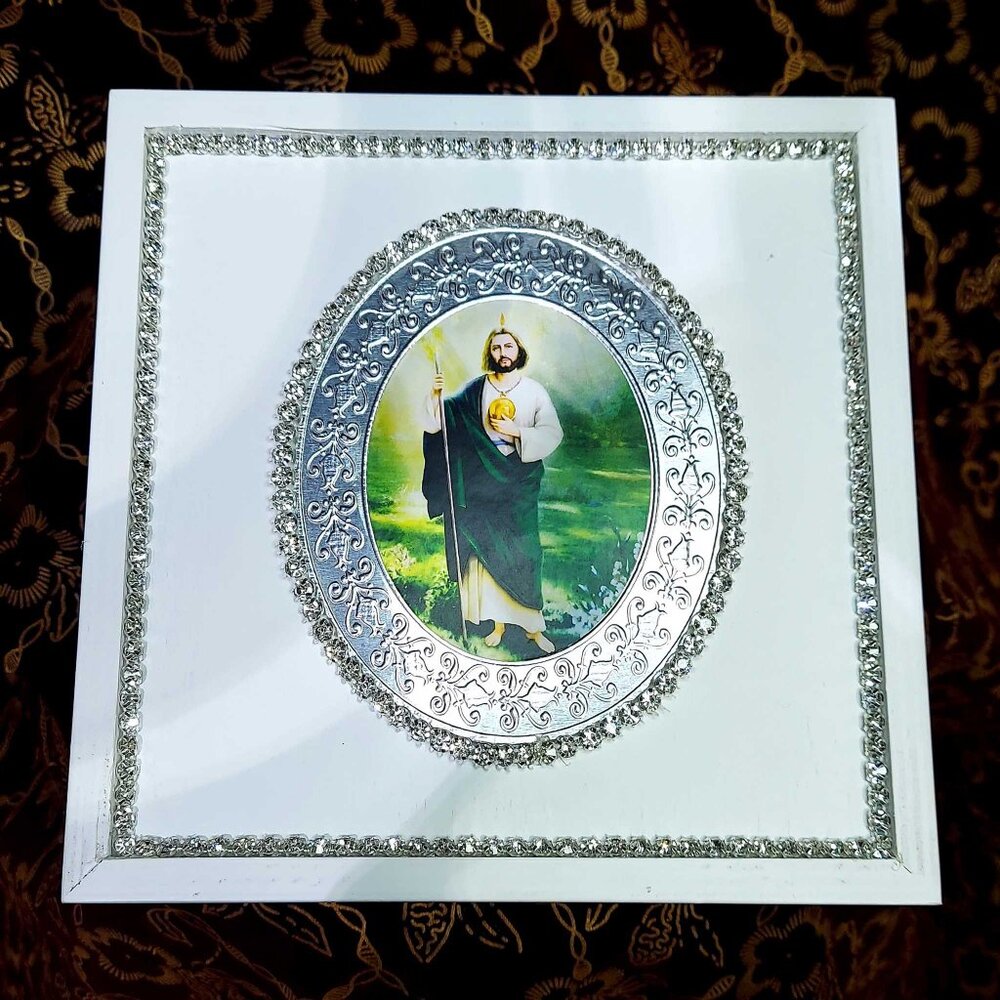 5 Pcs Set de Vela Bautizo en Caja de Madera Baptism Christening Candle Gift Set
